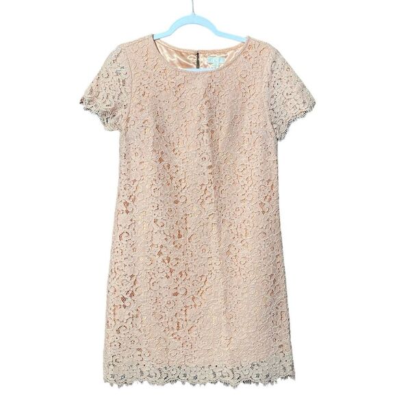 C Pink Girly Girl Sweet Lace Sheath Cocktail Mini Dress Women's Size Small - Picture 1 of 15